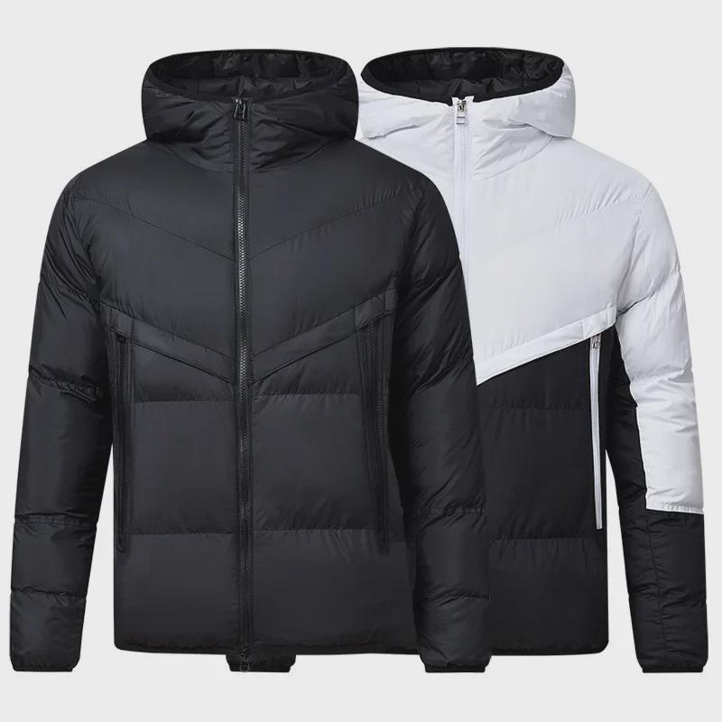 Men's Trendy Hooded Winter Cotton Jacket - Large Size