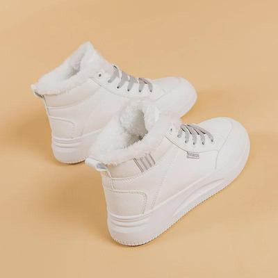 2024 Damen Winter High-Top Rutschfeste Dicksohlige Warme Freizeit Schuhe mit Samt und Verdickter Baumwolle