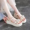 Summer Women Gladiator Sandals Fashion Platform Cross-toe Sandals Comfortable Muffin Casual Women's Shoes Luxury Sandales Plates