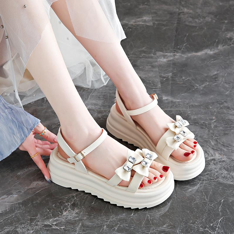 Summer Women Gladiator Sandals Fashion Platform Cross-toe Sandals Comfortable Muffin Casual Women's Shoes Luxury Sandales Plates