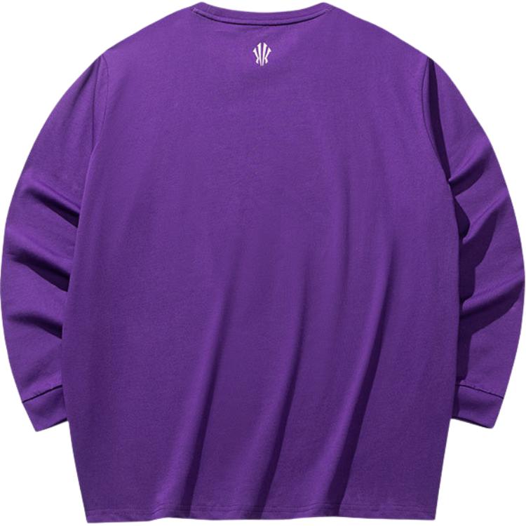 Anta Basketball Series Kyrie Irving Printed Letter Crew Neck Comfortable Breathable Loose Sweatshirt Men Sweatshirt Water-Chestnut-Purple 172521402-2