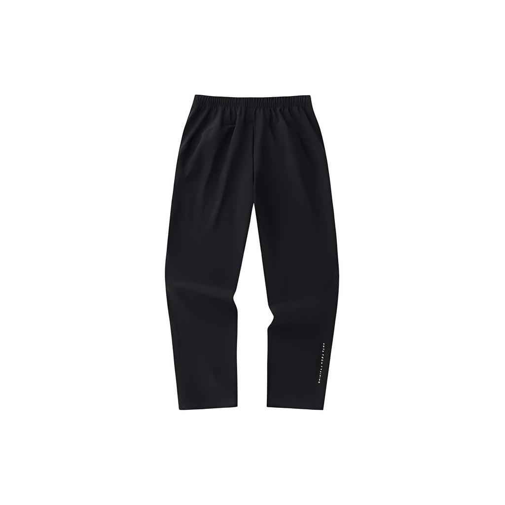 Anta Training Series Solid Color Mid Waist Straight Leg Casual Pants Women Bottoms Basic-Black 162347325-1