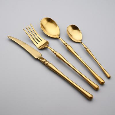 Matte 2/4/6 Set Gold Cutlery Set 304 Stainless Steel Dinnerware Knife Fork Spoon Dinner Flatware Party Kitchen Tableware Set