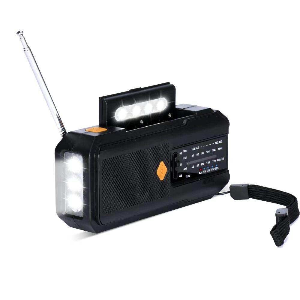 Solar-Powered Hand-Crank Multifunction Emergency Radio with Flashlight