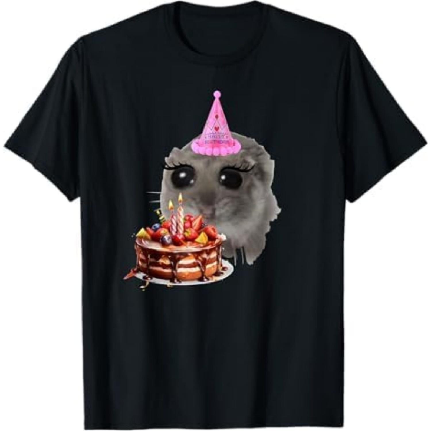 Birthday Sad Hamster Viral Social Media Meme Girly Hamster T-Shirt DAT Mens Womens Tank Top Sweatshirt Hoodie Black XXXXXL разноцветный
