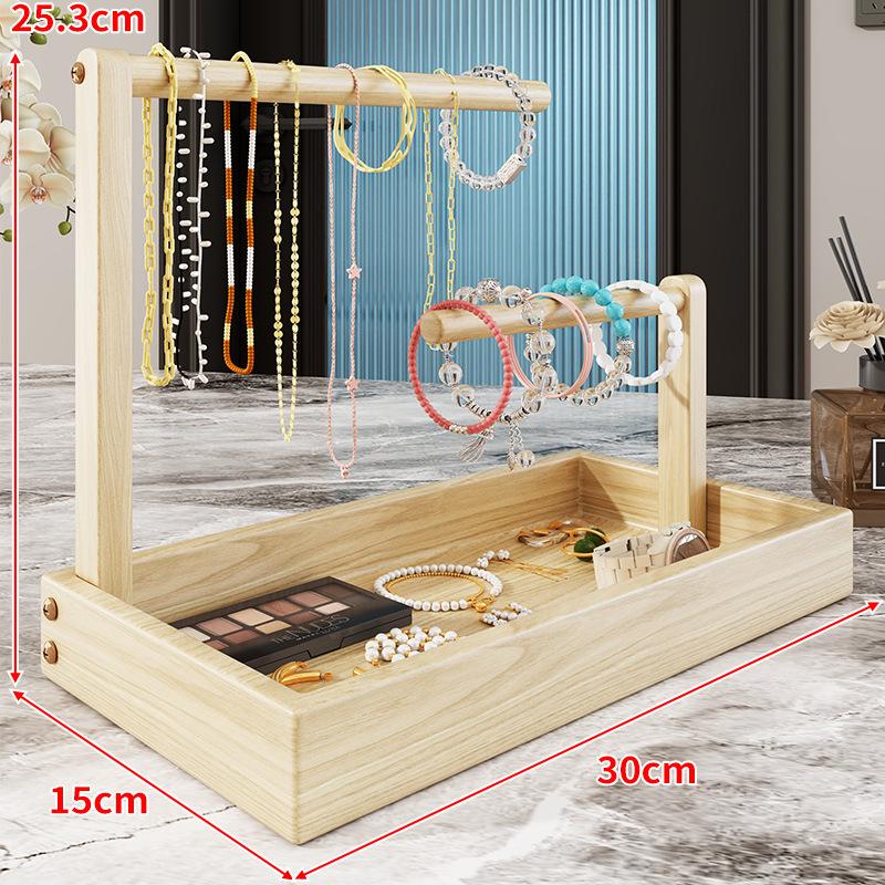 Подставка для украшений из массива дерева: Настольная стойка для браслетов, ожерелий, часов, браслетов-манжет, бижутерии из бусин.