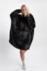 Blanket sweatshirt, large oversize, thick, warm, with a hood, black, soft