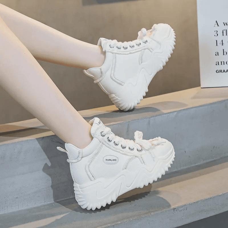 

Casual sports women s shoes new autumn thick-soled heightening breathable muffin-soled white shoes 40