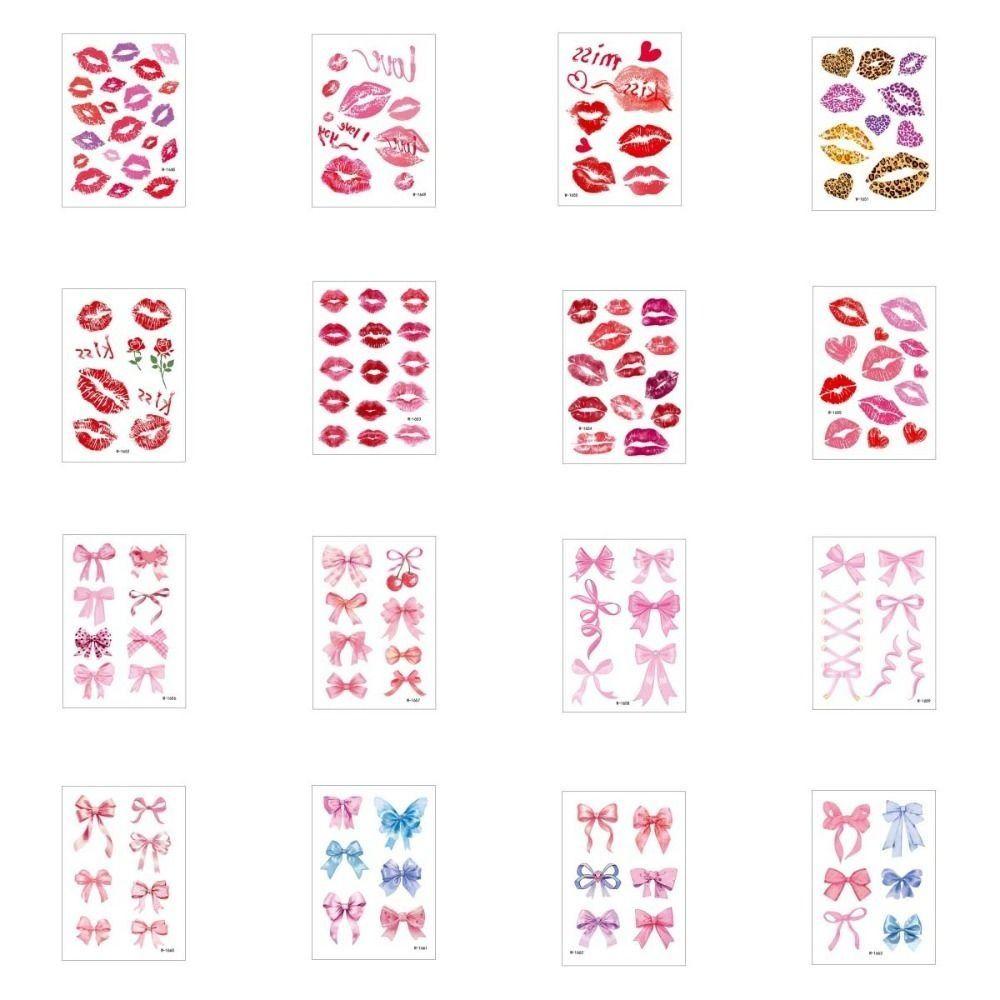 Leopard Print Valentine Day Kiss Lip Stickers Disposable Makeup Stickers Live House