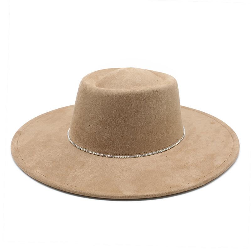 British Style Wool Felt Hat With Large Brim And Vintage Design For Women