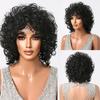 Peruci scurte blonde ondulate afro japoneze din fibre de înaltă calitate pentru femei Peruci ondulate negre pentru femei cu breton Perucă zilnică Cosplay