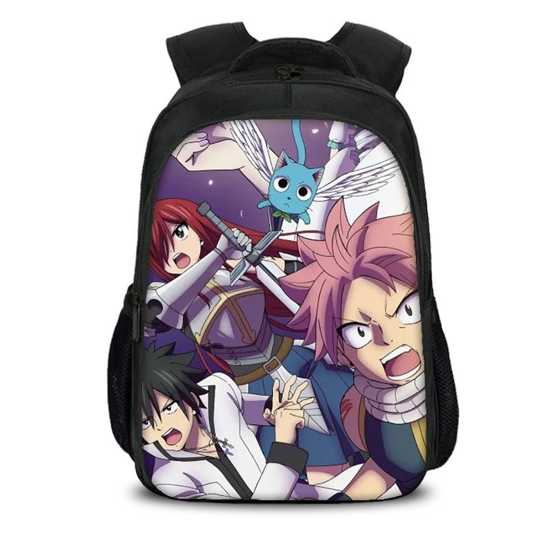 FAIRY TAIL Double layer Backpack Cartoon Anime Printed Student Boys and Girls New Large Capacity Versatile