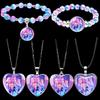 Anime Bracelet Wristband Nacklace Beaded Heart Pendant Cute Cosplay Jewelry Set Accessories Party Gifts for Fans Kids Girls