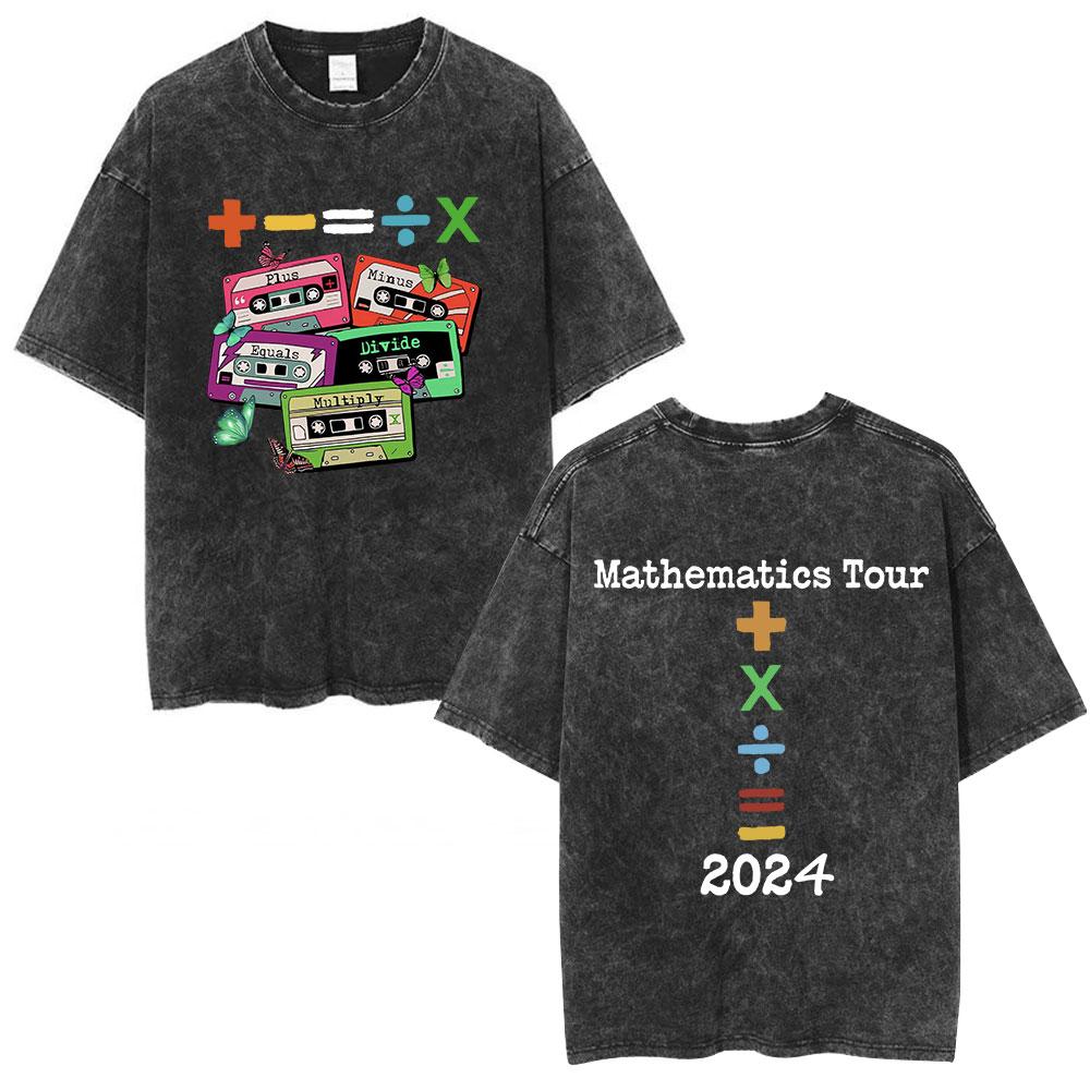 Ed Sheeran Mathematics Tour Concert Vintage Washed T Shirts Men Women Fashion Harajuku Tshirts 100 Cotton Casual Loose Tshirt