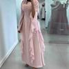 2026 Autumn European & American Solid Color Long Dress with Elegant Hot Drilling - French Two-Piece Set.