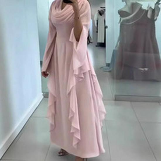 2026 Autumn European & American Solid Color Long Dress with Elegant Hot Drilling - French Two-Piece Set.