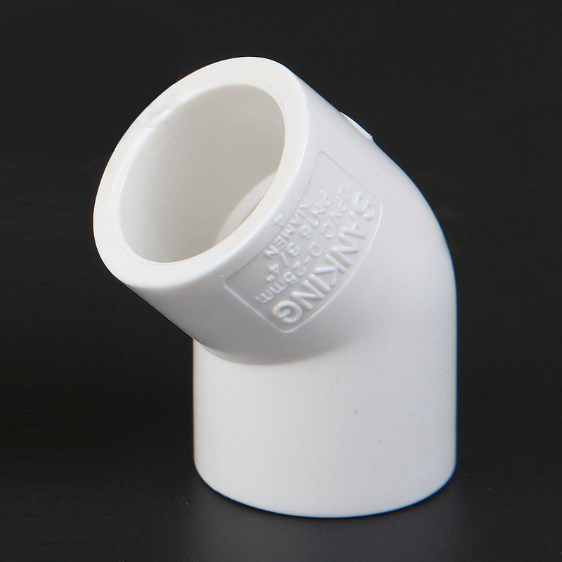 

White PVC 45° Elbow Connector for 3 cm Aquarium Water Pipes White 45-degree elbow, 20mm ID