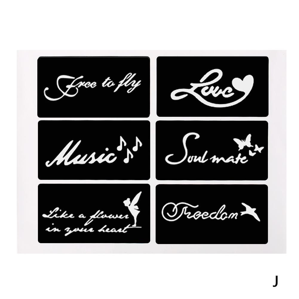 1 Sheet 6 Maps Body Art Paint Stencil Temporary Henna Tattoo Stencil Gifts Templates Decal DIY Flower Painting