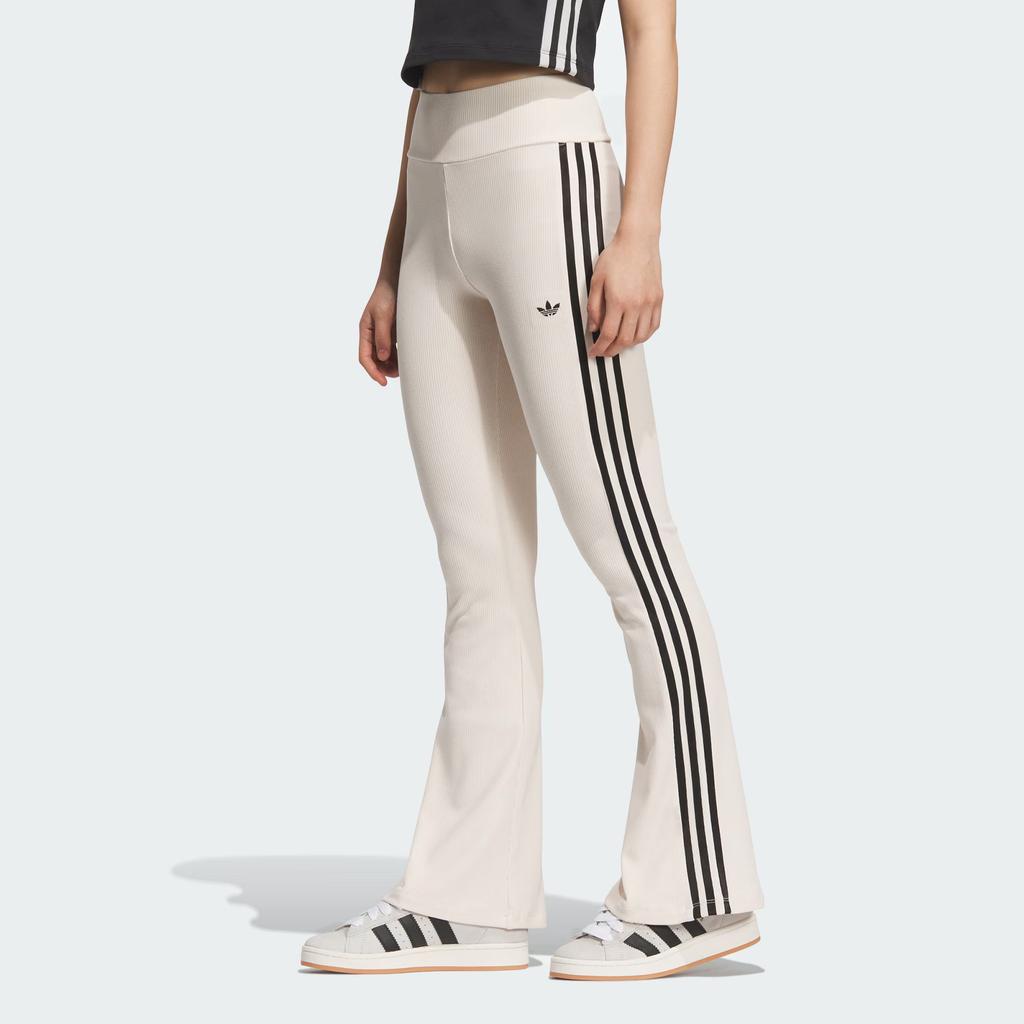 Adidas Originals Knit Logo Stripe Comfortable Versatile Slim Fit Knit Sports Pants Women Bottoms White KC3131