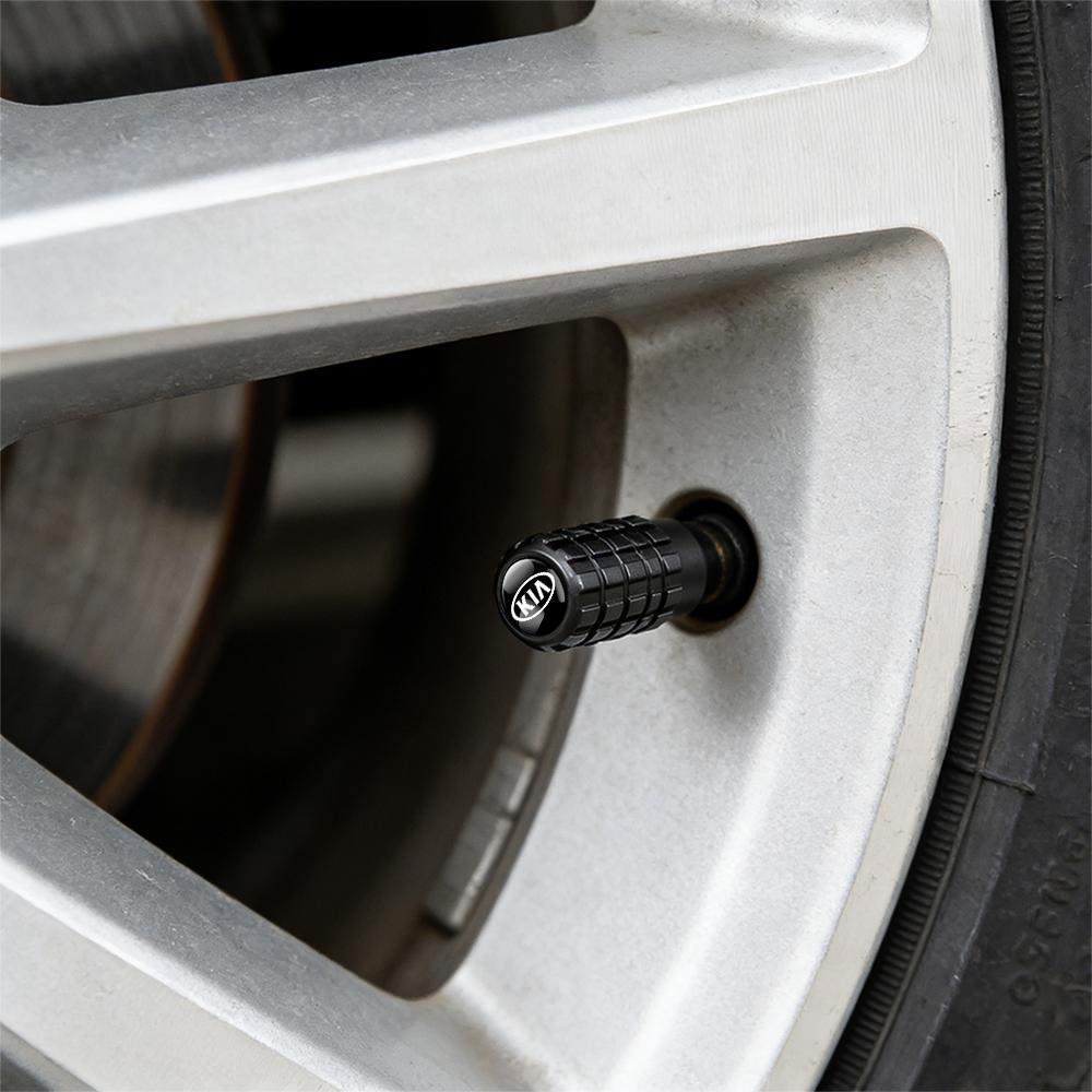 AAKM8 4Pc Car Wheel Tire Valve Cap Stem Cover Auto Accessories For Kia Sportage Rio Soul Picanto Forte Cadenza K1 K2 K3 K4 K5 K6 K7 K9