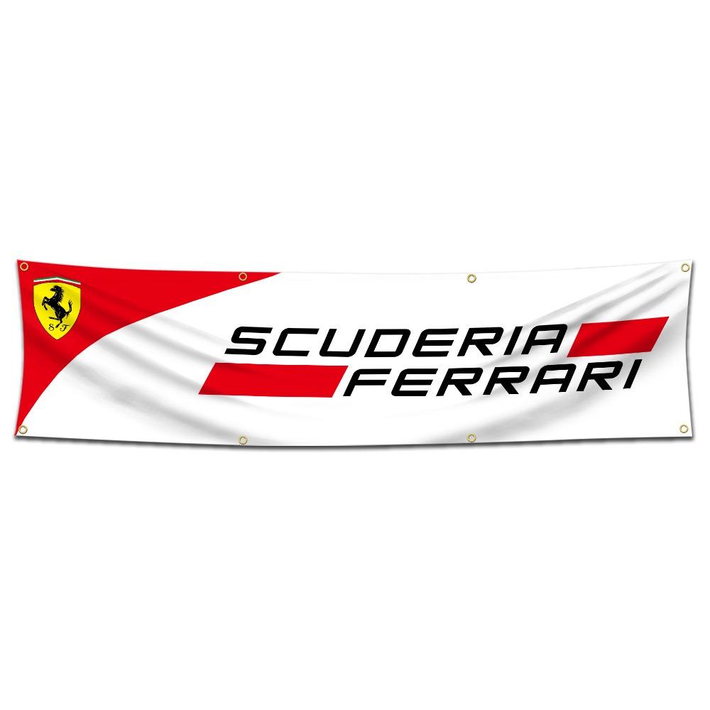 For Ferrari F430 Stradale 458 488 599 612 F8 F1 60X240cm Ferrari Racing Flag Printed Garage Wall Art Decoration Banner Accessory HS8