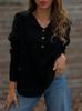 2026 Autumn/Winter Loose Long Sleeve Solid Color Button Lapel Sweater