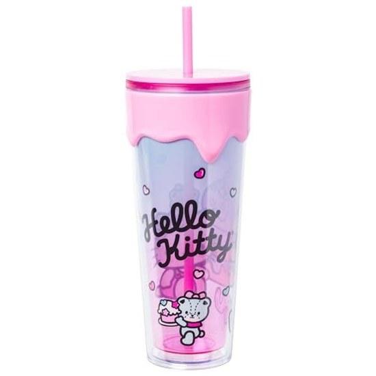 Silver Buffalo Sanrio Hello Kitty Friends Plastic Drip Tumbler 26 Ounces