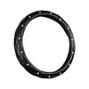 Leather Steering Wheel Cover with Glittering Rhinestones Easy To Clean and Maintain for 14.5-15inch Vehicle