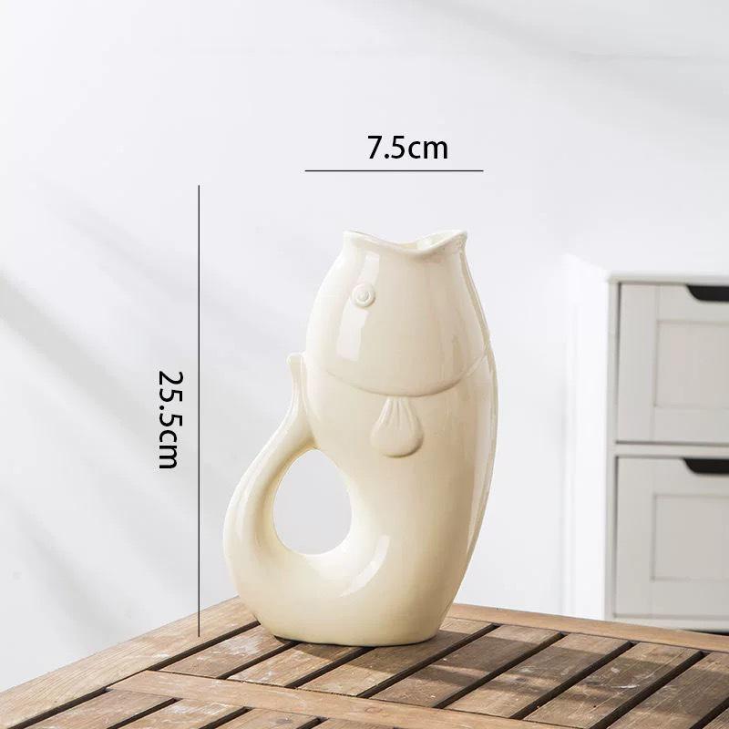 Nordic Style Cream Ceramic Flower Vase - Light Luxury Desktop Ornament for Home Flower Arrangement Cream Color (without flowers)