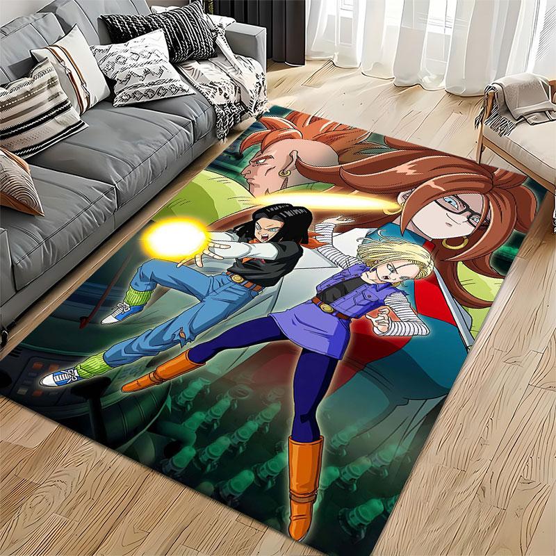 Anime Style Battle Scene Carpet suitable as a non-slip mat for the living room or bedroom sofa