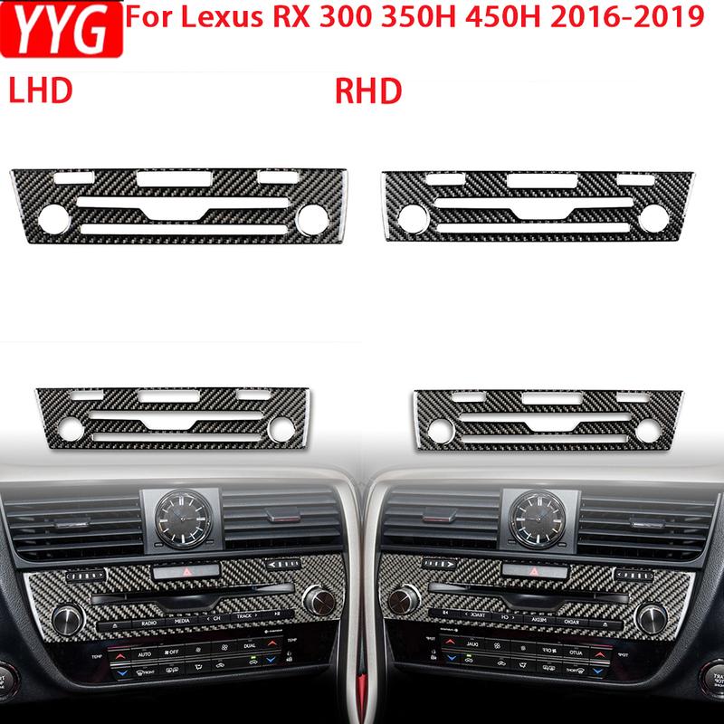 For Lexus RX 300 350H 450H 2016- Car  accessories Carbon Fiber CD Panel Decorative Cover Trim Auto Interior Car Sticker