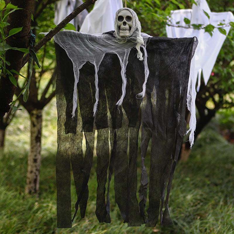 New Halloween Hanging Ghost Skull Gauze Decoration for Haunted House