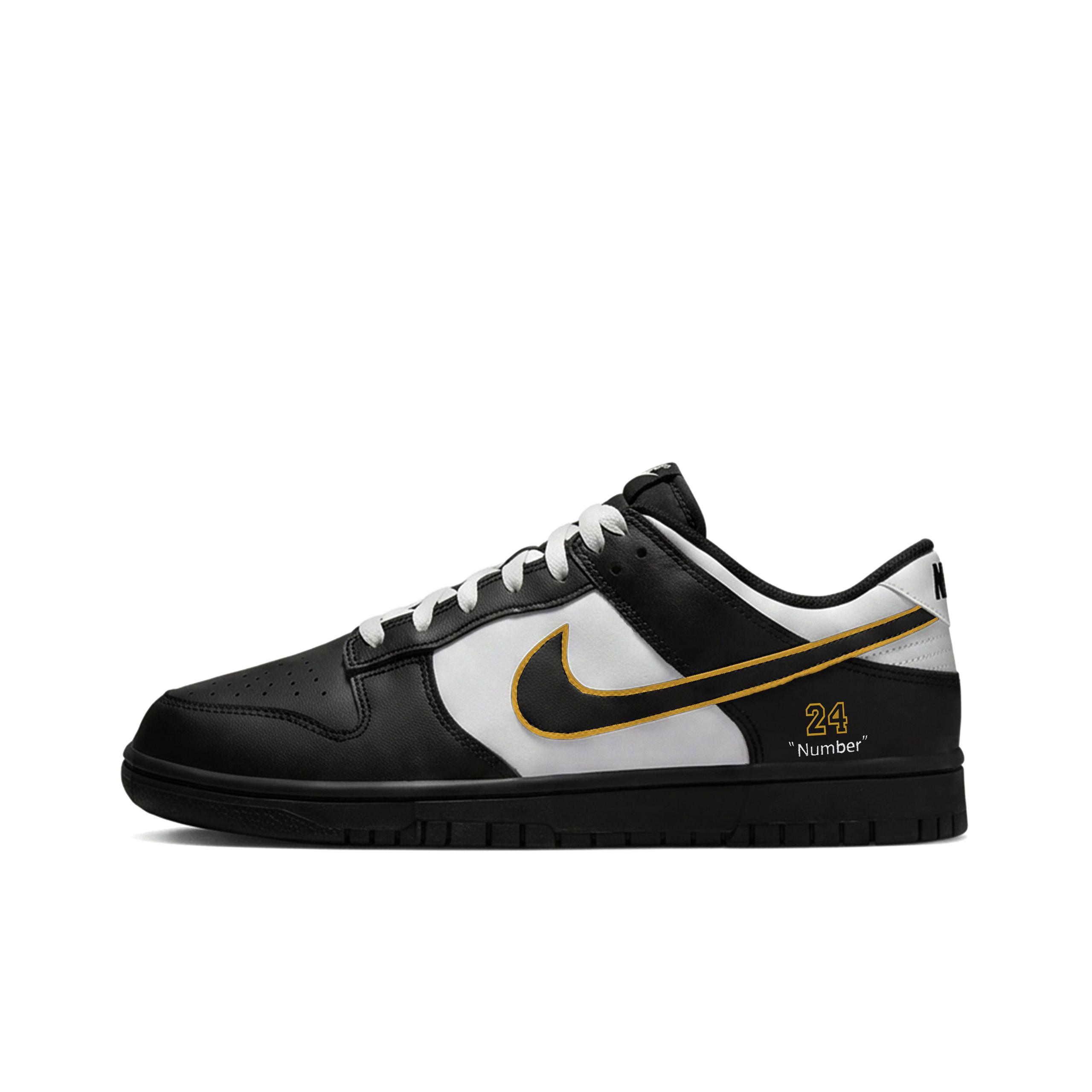 

Nike Dunk Mamba Seal Leather Low top Skateboard Shoes Men s Black White IO7606-010(Team471-) 43