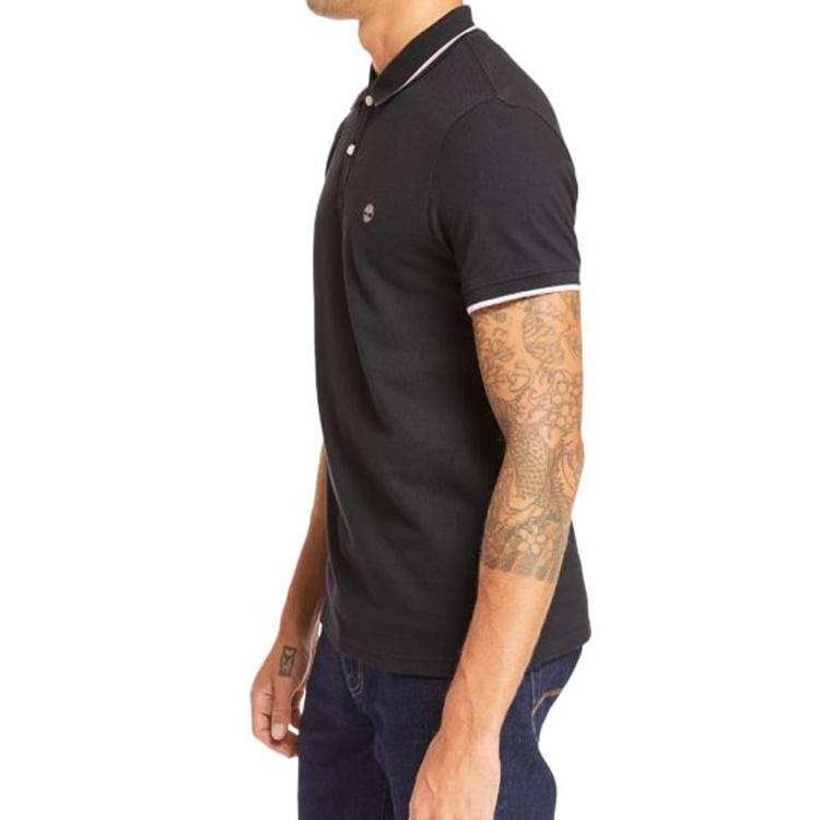 Timberland Polo Shirts Men's Black Polo Collar Moderate Straight Fit A1ZK3001