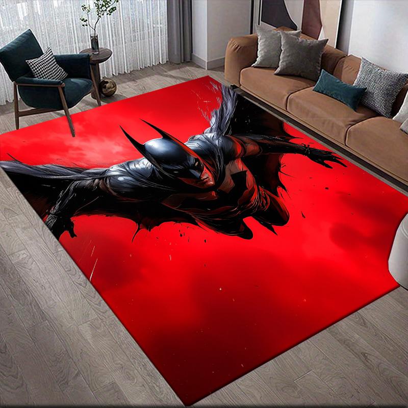 

Red & Black Batman Anti-Slip Floor Mat, Rectangular Carpet for Living Room & Sofa Area 60x90cm