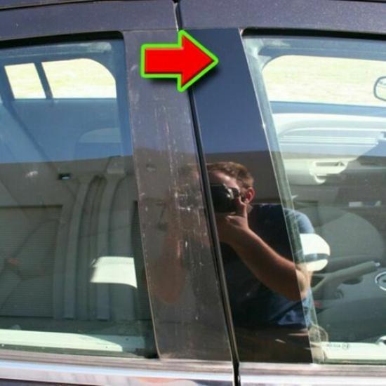 Fits 2004-2014 Ford F-150 F150 Super Cab Crew Piano Black Pillar Post Door Trim