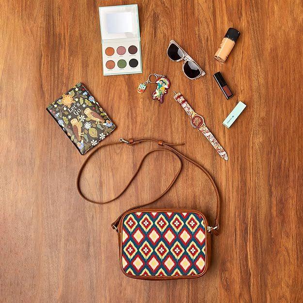 Women's Sling Bag | Crossbody Bag | Printed Canvas Box Sling Bag | Multipurpose Daily Use Bag for Office/College