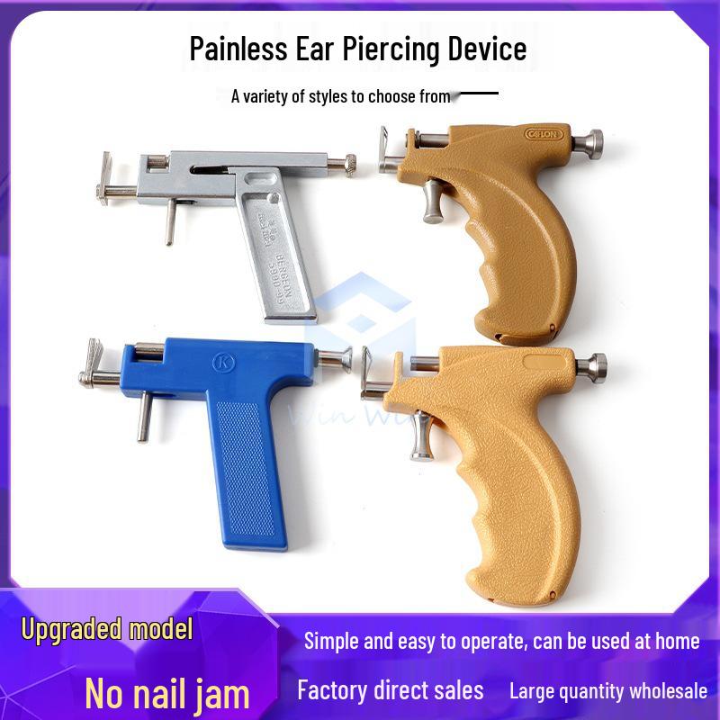 Painless Ear Piercing Gun with Sterile Gold-Plated Studs for Ear Jewelry