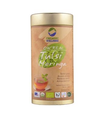 Herbata z Tulsi i Moringą (100 gramów), Prawdziwa Tulsi Moringa Herbata Organiczna Wellness