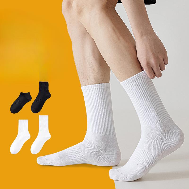 Men's Autumn and Winter Thick Pure Cotton Towel Soled Sports Long Socks