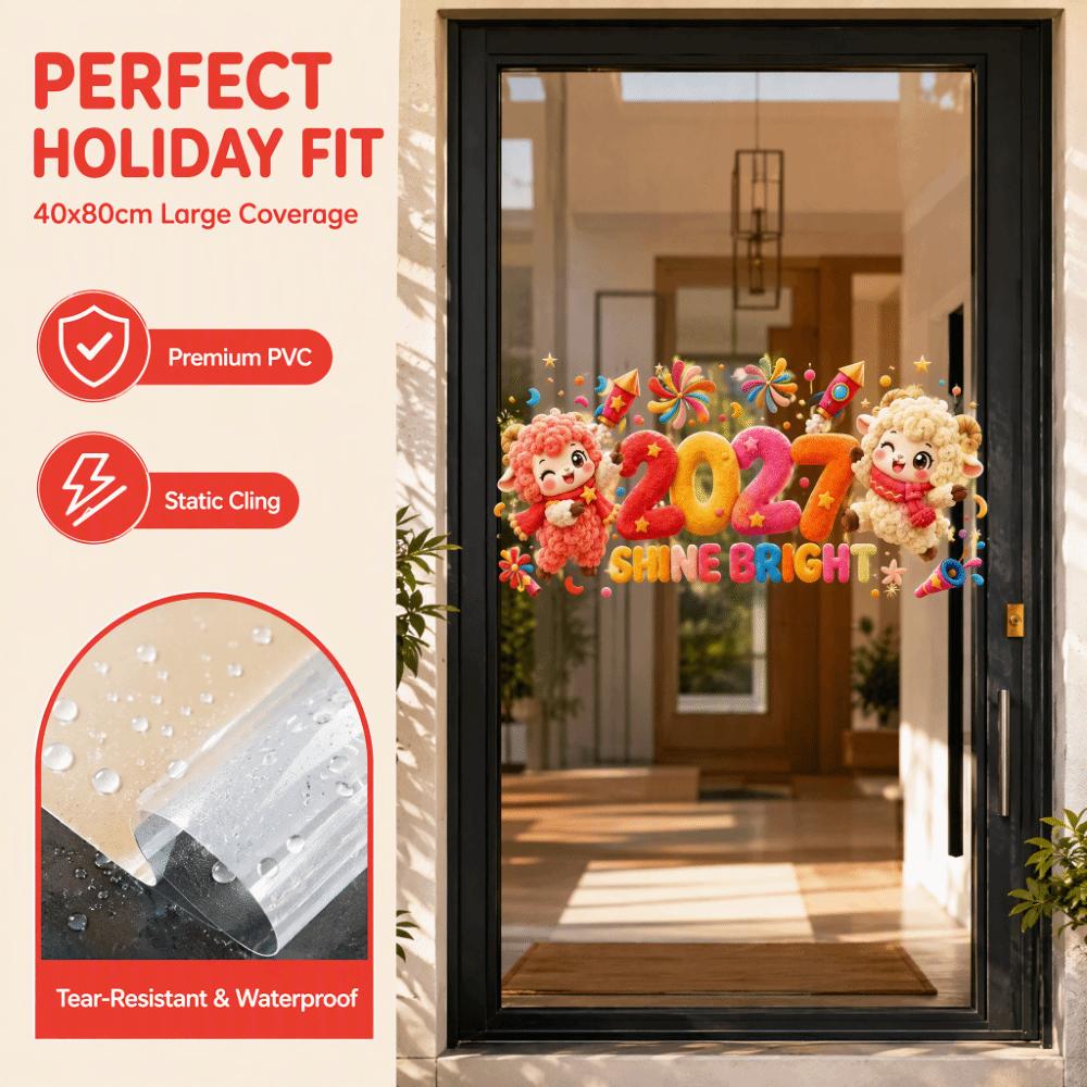 DIY 2027 Static Cling Decal Waterproof Two-sided Door Stickers Party Supplies