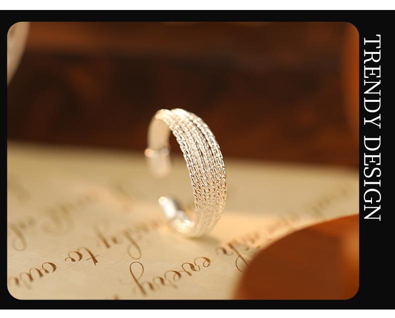 Banyan Tree S925 Silver Korean Multi-Layer Stacking Ring - Trendy Fashion Jewelry for Women