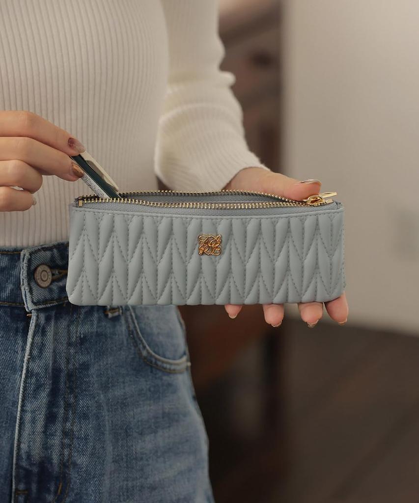 Blue Pencil Pencil Writing Zippered Perfect for Working and Product Case, Case, Supplies, Stationery, Compact, Small, Simple, Slim, Triangle, Quilted,