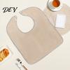 Solid Color Adult Bibs Large Bib, Waterproof Clothing Protector, with Deep Crumb Snap Buttons Catcher Design, Adjustable Closure Eating for