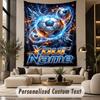 Soccer (18) Theme Personalized Tapestry Custom Name Text Wall Hanging Tapestry Home Background Decoration