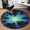 1PC Forest Sky Aurora Office Round Area Rug, Mat Suitable For Office, Under Office Chairs Bedroom Living Room Home Decor, Room Deco
