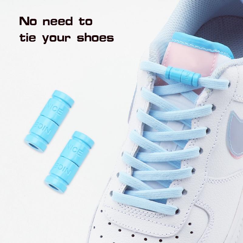 No Tie Shoe laces Elastic Laces Sneakers Colorful Capsule Lock Shoelaces Without ties Kids Adult 0.6cm Flat Shoelace for Shoes