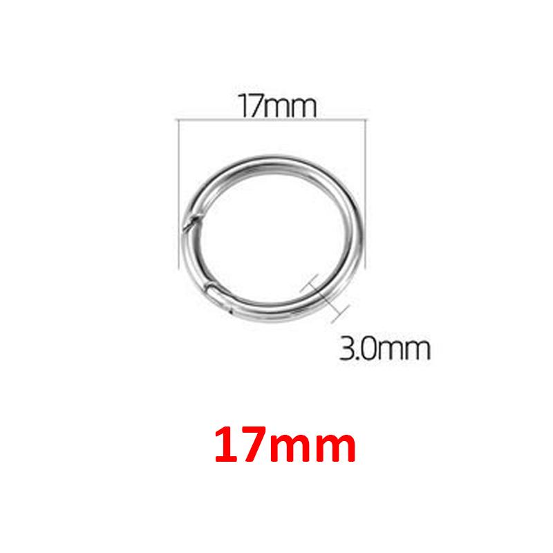 2pcs/1pc Stainless Steel Keyring Spring Clasps for Keychain Key Holder Polishing Openable Round Ring Carabiner Jewelry DIY