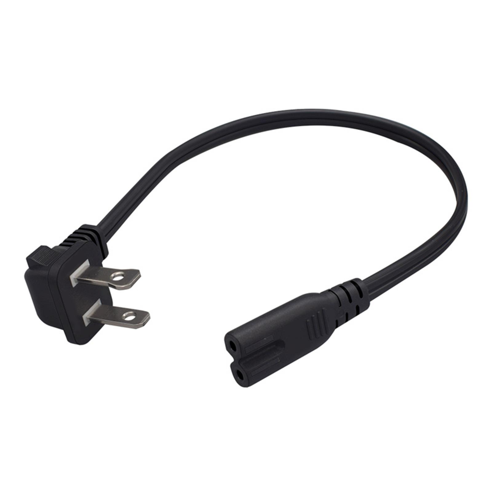 

TV Power Cable US 2Prong 1-15P Right Angle to IEC320 C7 Figure 8 Power Cord for LED LCD TV Monitors 3