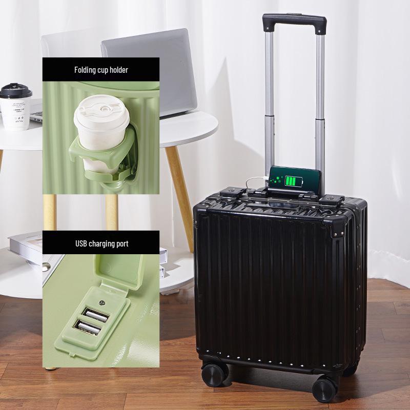 18-inch Lightweight Carry-on Trolley Suitcase with Zipper Lock for Men, Women, and Students
